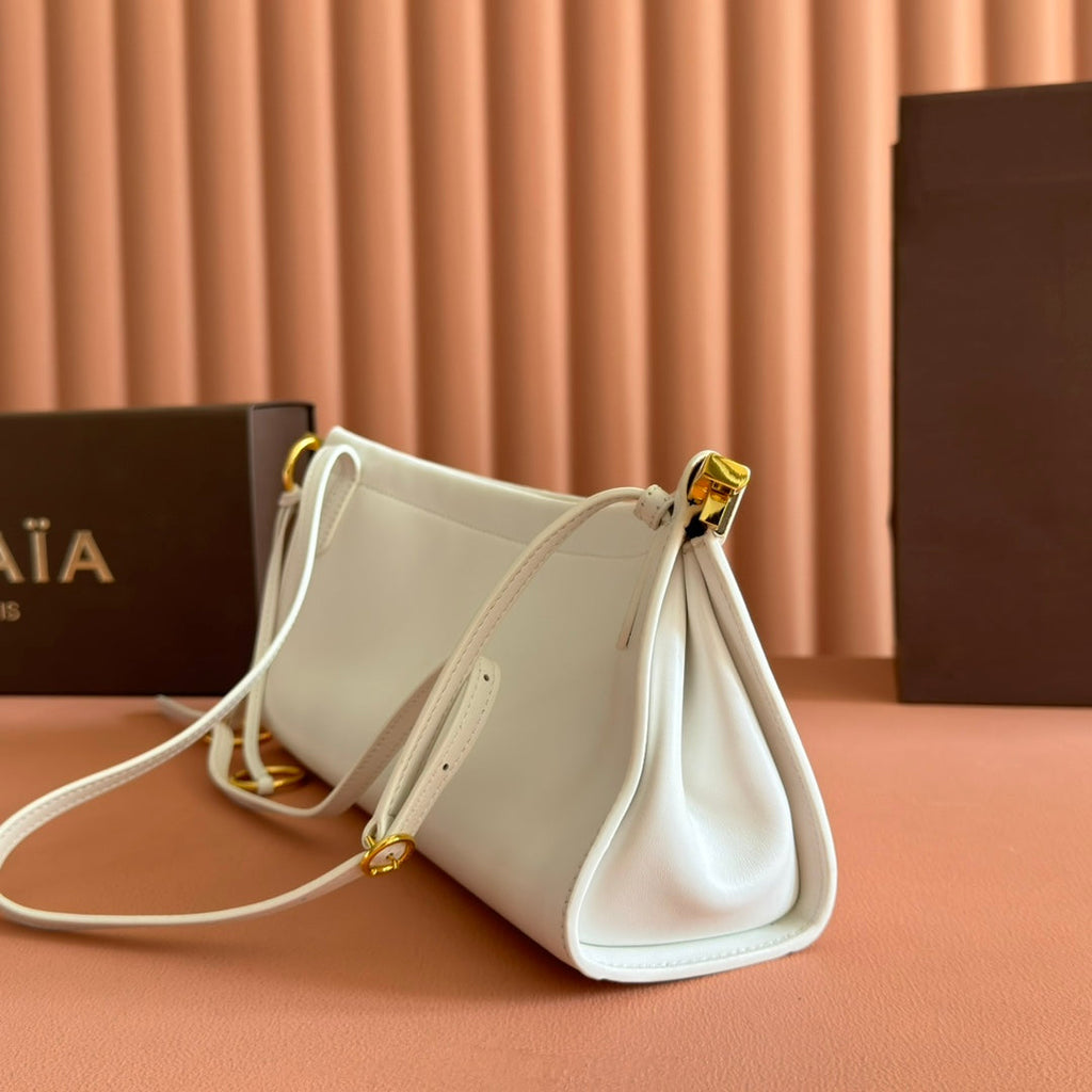 ALAIA 26S LE CLICK BAG 30 IN WHITE CALFSKIN