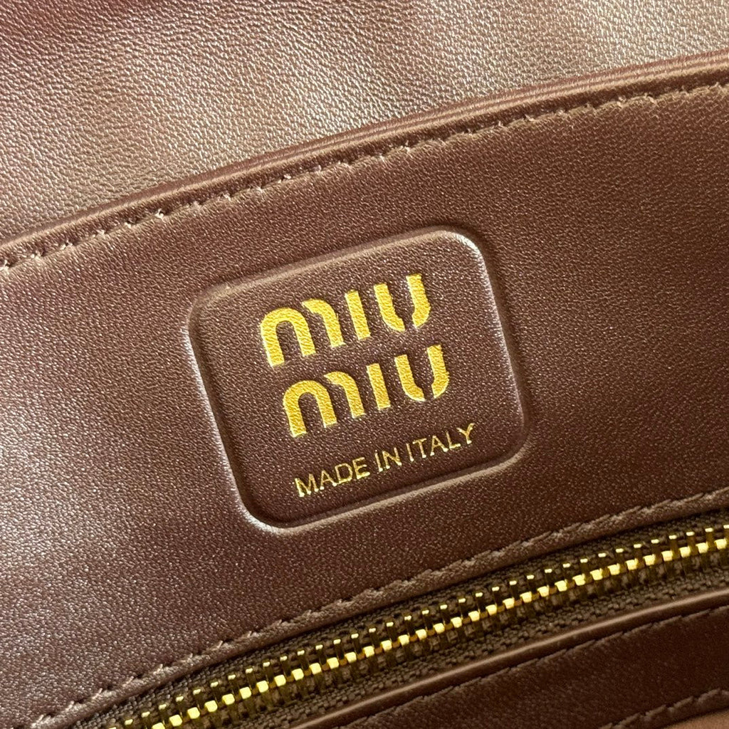 MIUMIU 26S HANDBAG 28 IN DARK BROWN LAMBSKIN