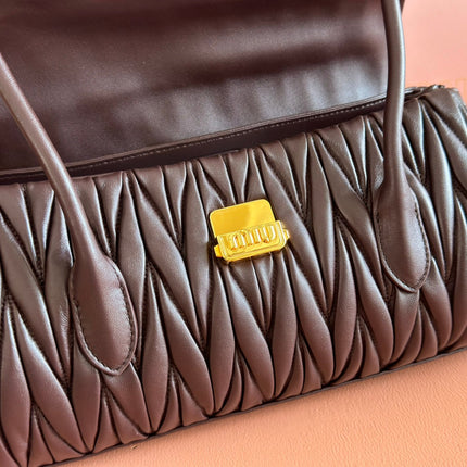 MIUMIU 26S HANDBAG 28 IN DARK BROWN LAMBSKIN
