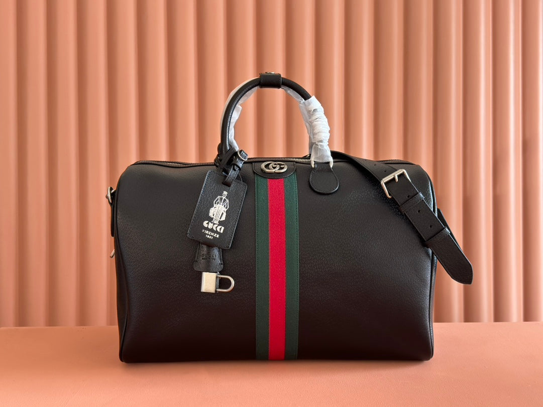 GUCCI 26S DUFFLE BAG 44 IN BLACK CALFSKIN