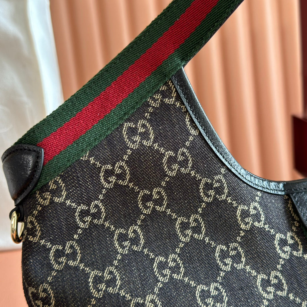 GUCCI GIGLIO TOTE BAG 25 CM IN BLACK MONOGRAM CANVAS