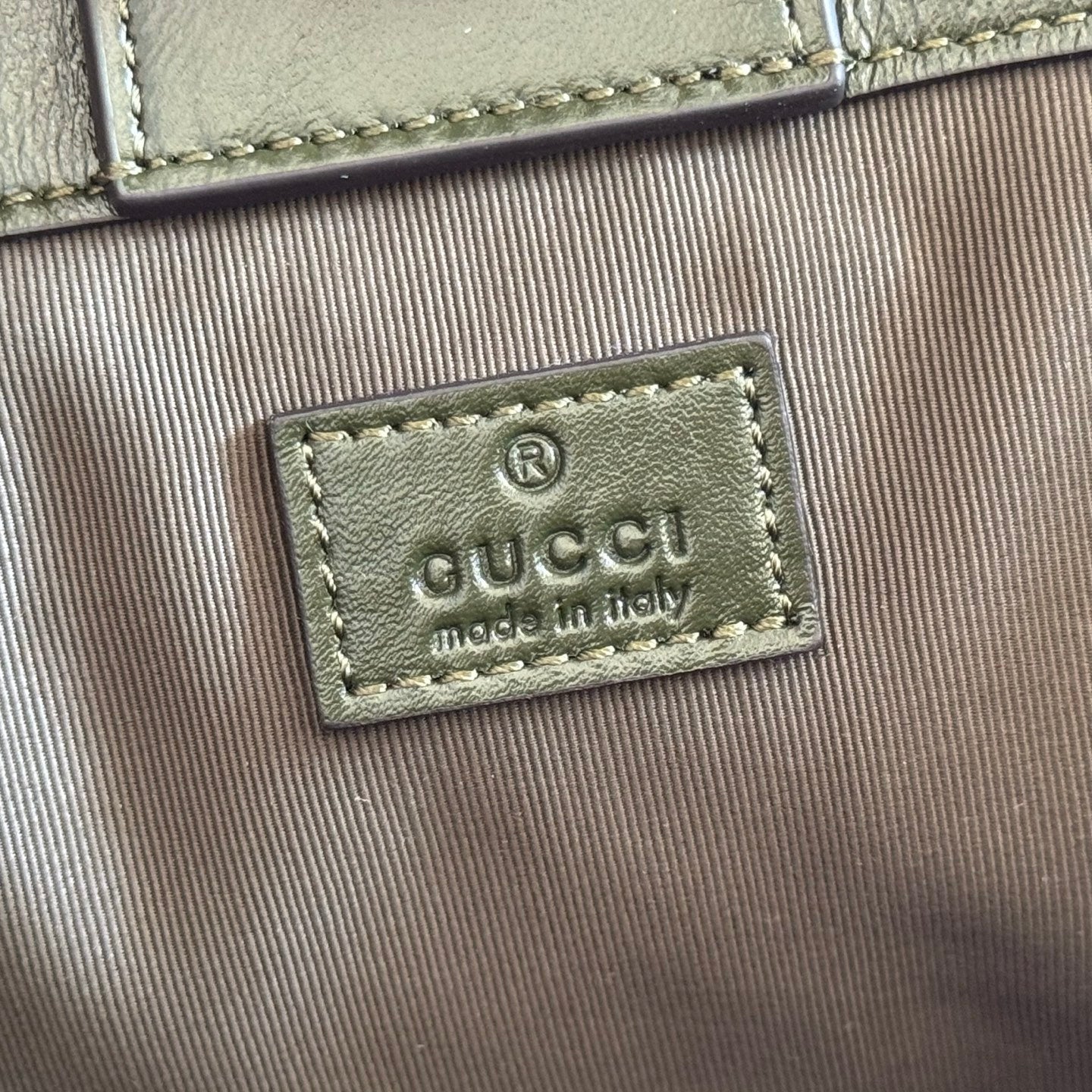 GUCCI 26S GG MARMONT TOTE BAG 30 IN MOSS GREEN CALFSKIN