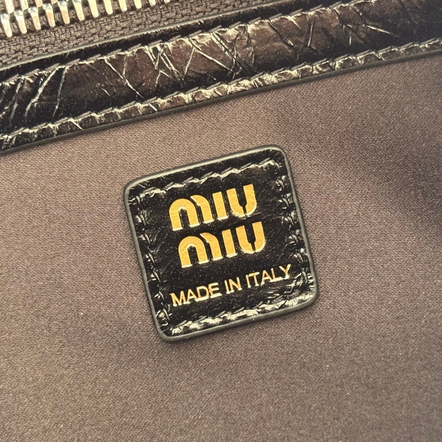 MIUMIU 26S SHOULDER BAG 28 IN BLACK SHINY CALFSKIN