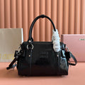 MIUMIU 26S SHOULDER BAG 28 IN BLACK SHINY CALFSKIN