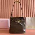MIUMIU 26S TOTE  31 IN DARK BROWN CALFSKIN