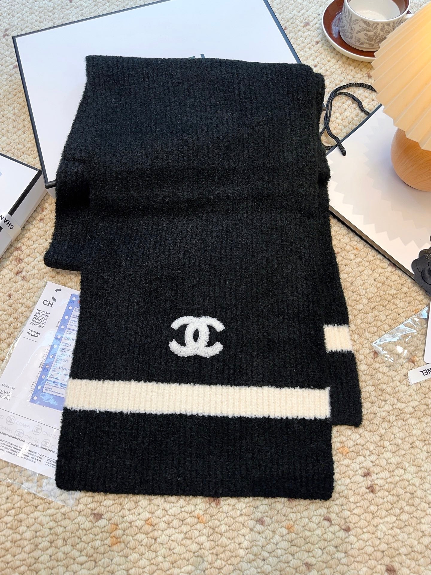 CHANEL 25S SCARF 175 CM IN  WOOL CASHMERE 943159