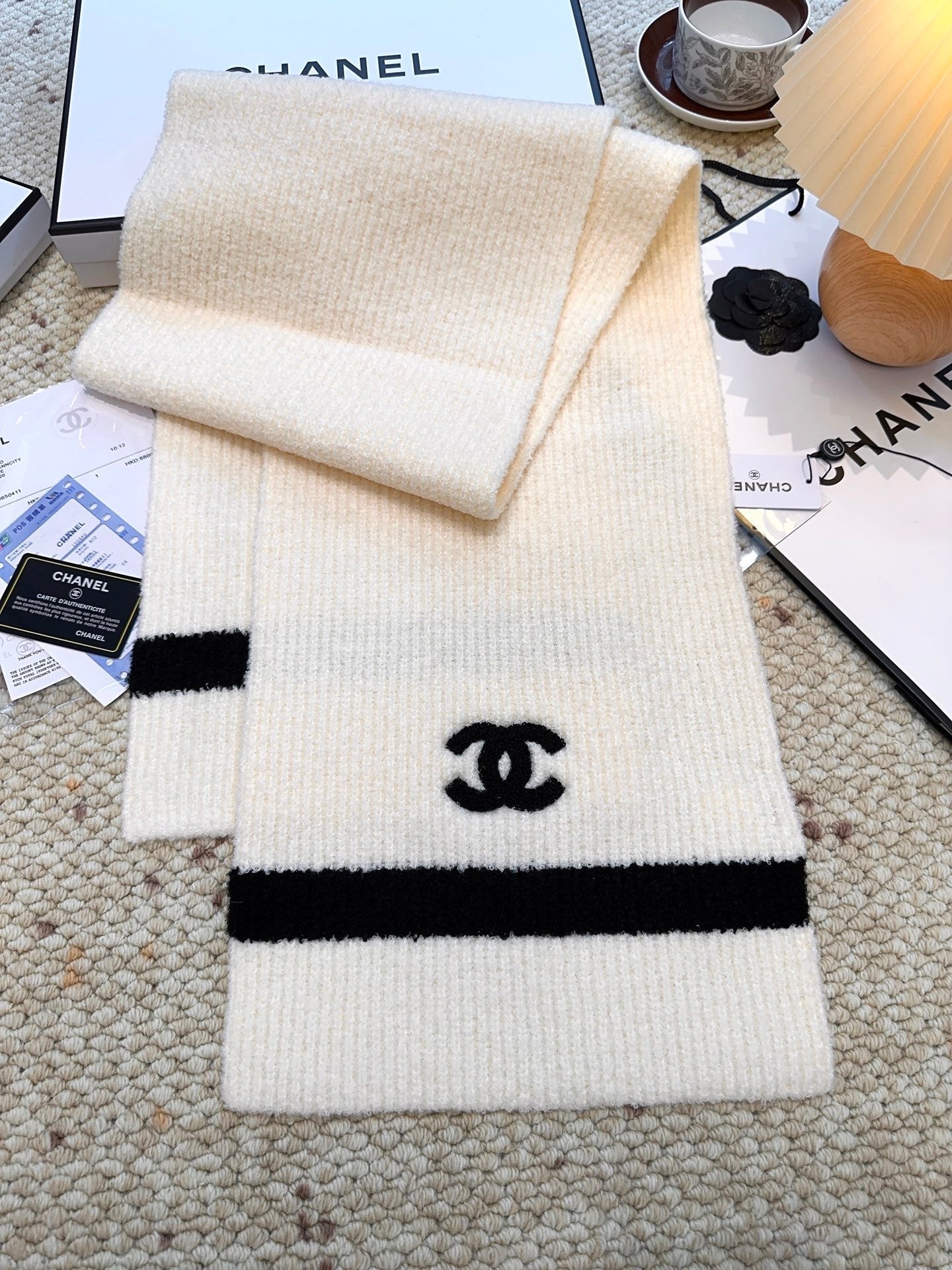 CHANEL 25S SCARF 175 CM IN  WOOL CASHMERE 943160