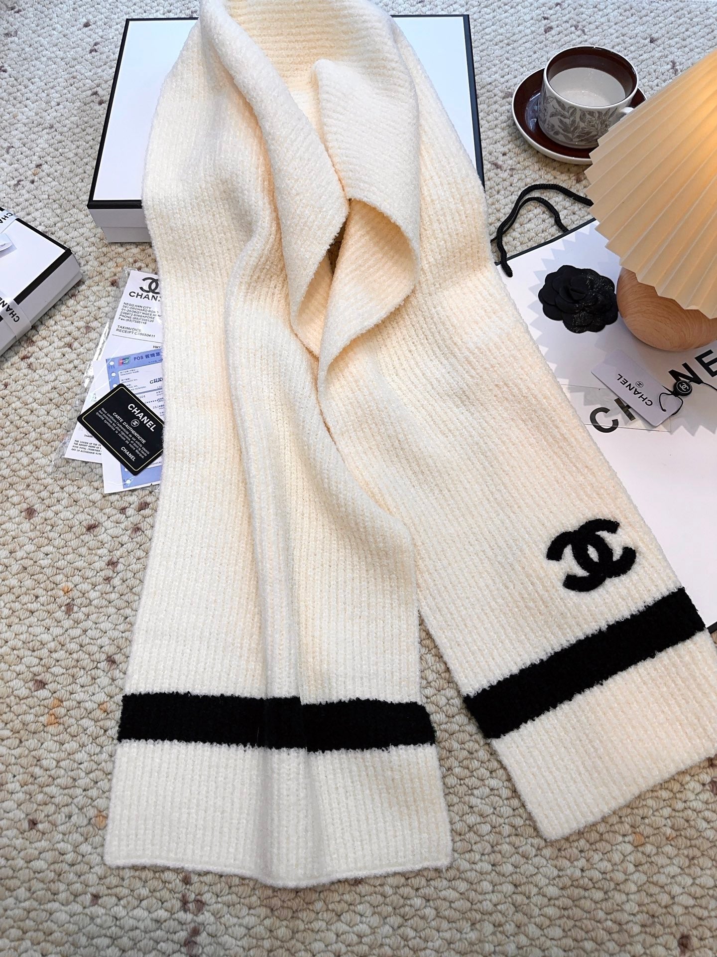 CHANEL 25S SCARF 175 CM IN  WOOL CASHMERE 943160