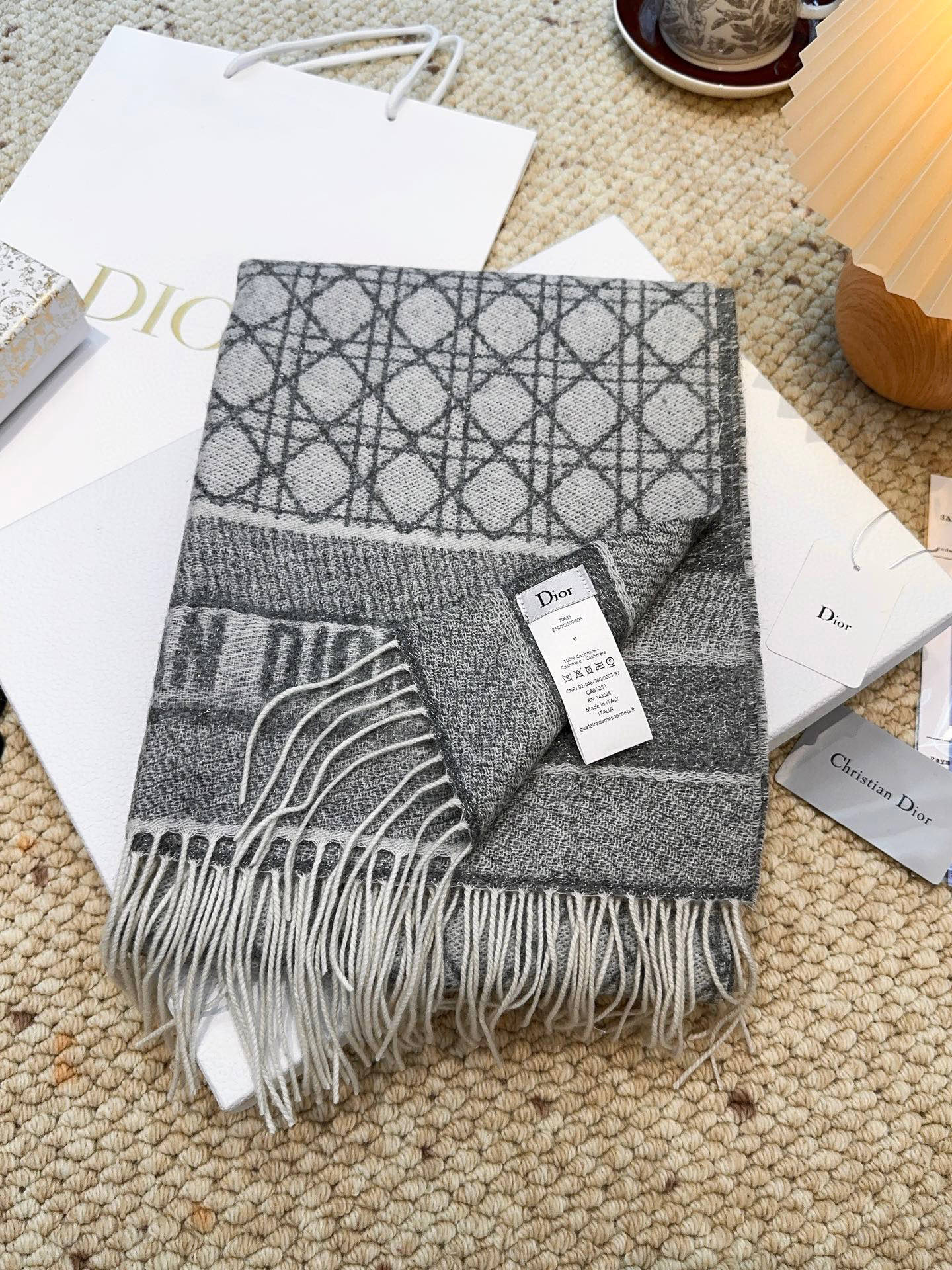 DIOR 26S SCARF 202CM IN CASHMERE 136514