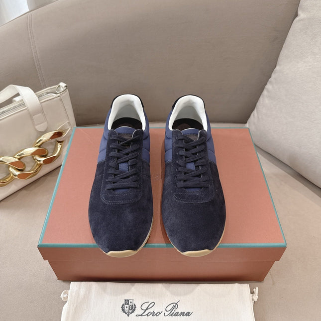 LP 26S WEEKENDER SNEAKERS IN DARK BLUE SUEDE & TECHNICAL FABRIC