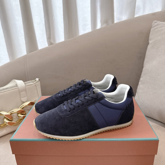 LP 26S WEEKENDER SNEAKERS IN DARK BLUE SUEDE & TECHNICAL FABRIC
