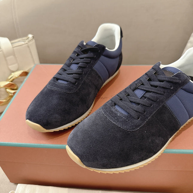 LP 26S WEEKENDER SNEAKERS IN DARK BLUE SUEDE & TECHNICAL FABRIC