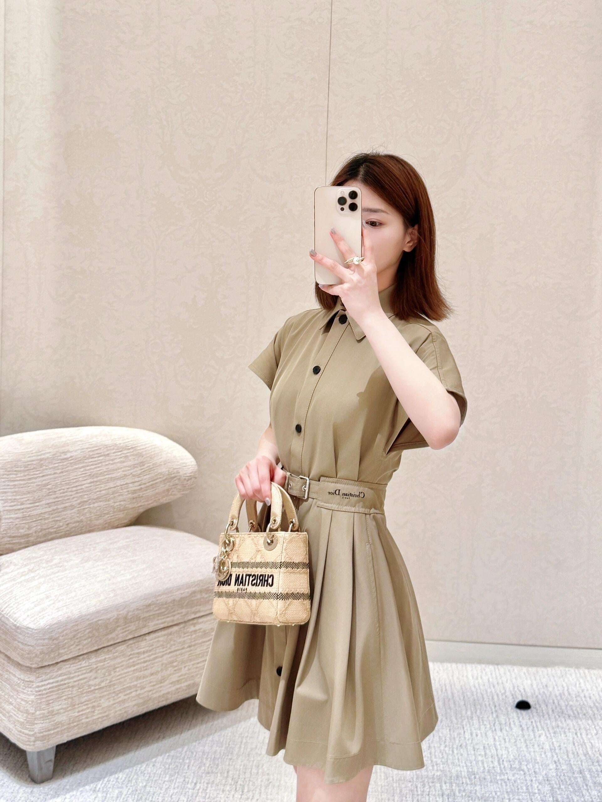 DIOR 25S PLEATED SHIRT DRESS 220902