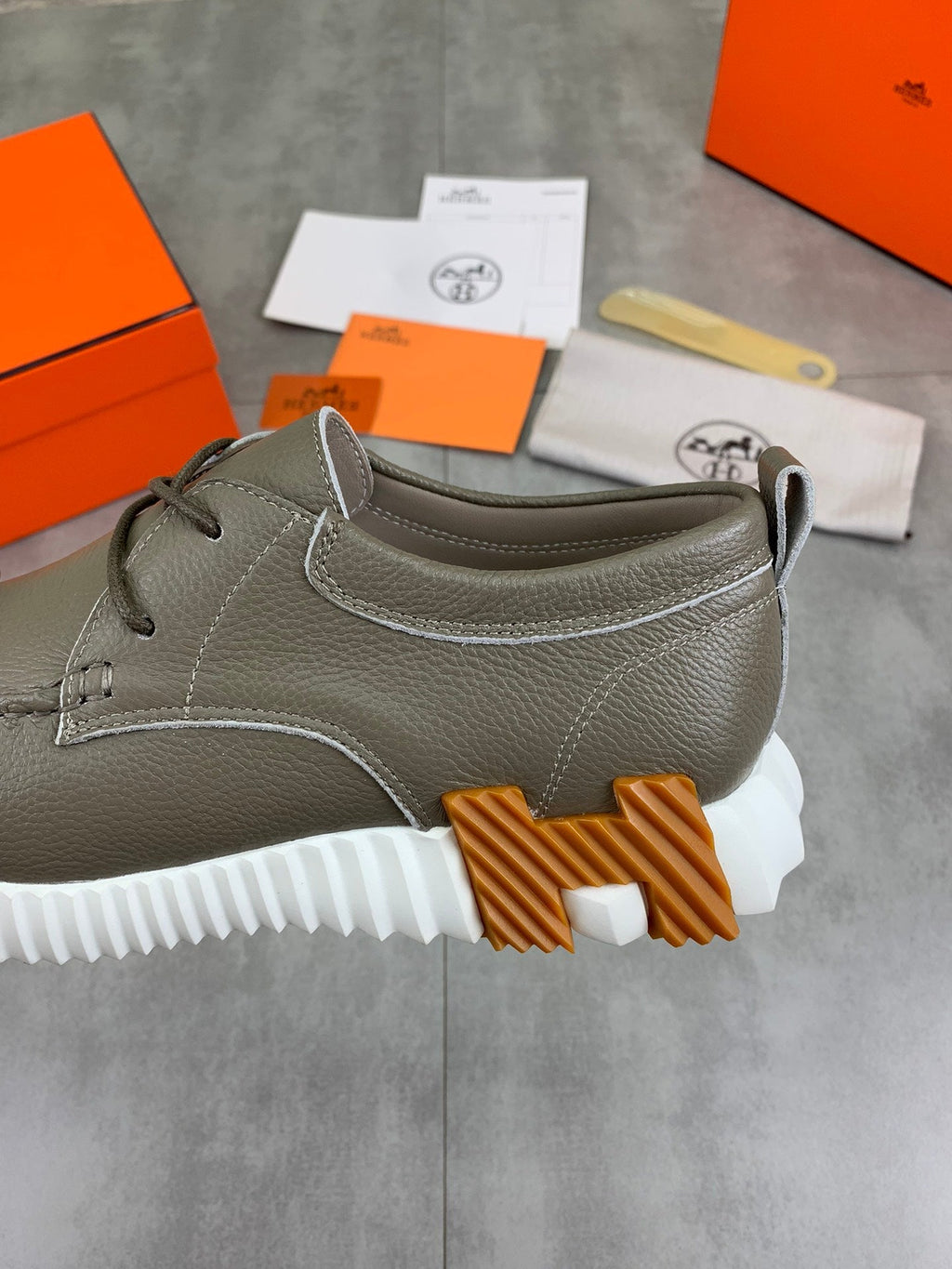 HM INCREASE SNEAKER TAN CALFSKIN