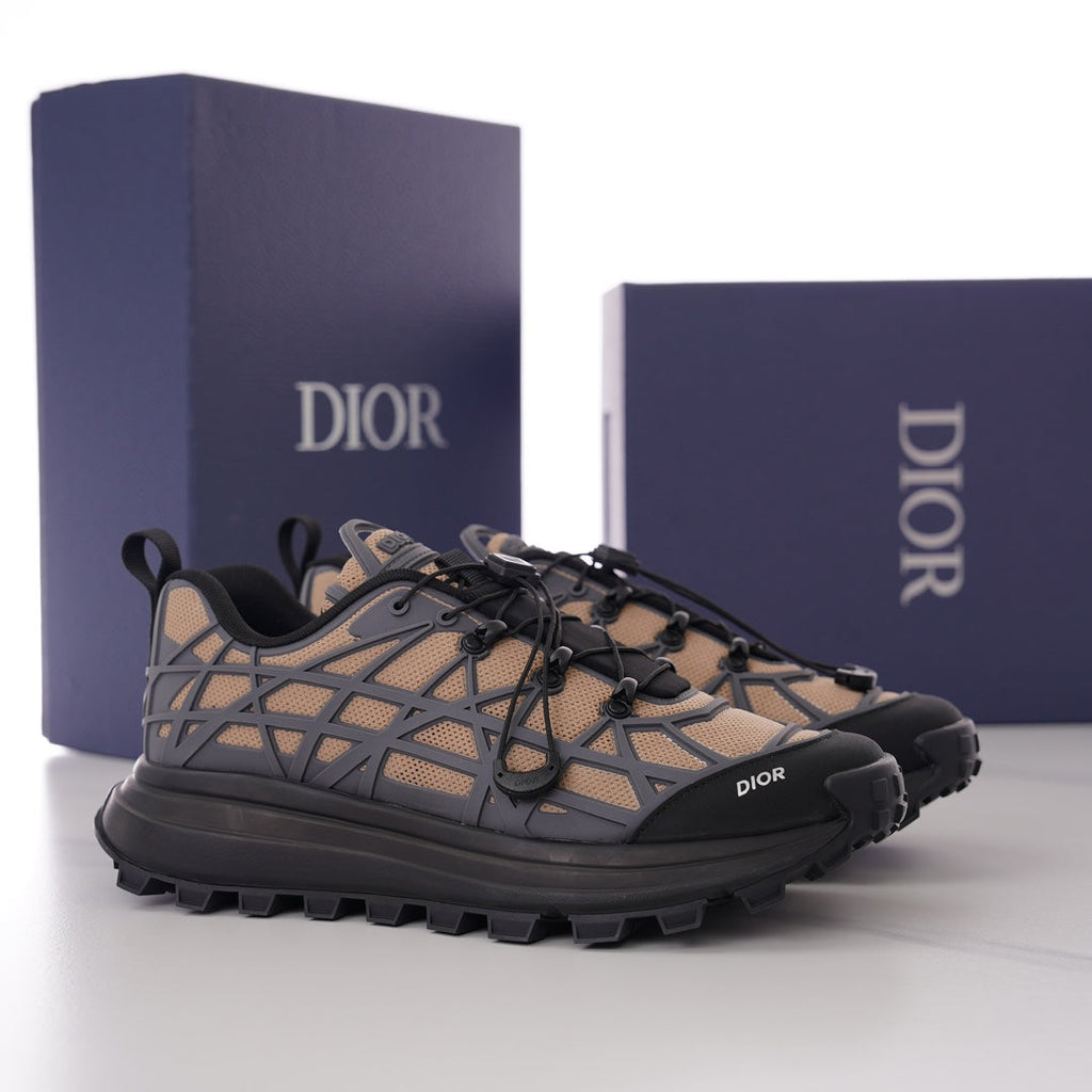 CD B31 SNEAKER BLACK AND BROWN MESH FABRIC