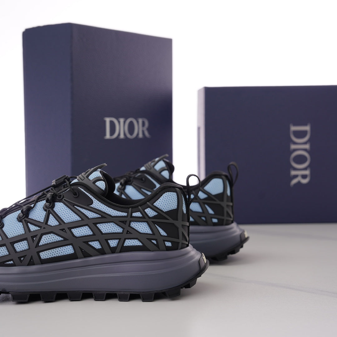CD B31 SNEAKER BLACK AND CERULEAN MESH FABRIC