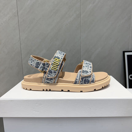 DIOR SANDALS IN LIGHT BLUE MONOGRAM FABRIC