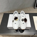 ALO 25S SUNSET SNEAKER IN WHITE LAMBSKIN WITH PUFF CHARM