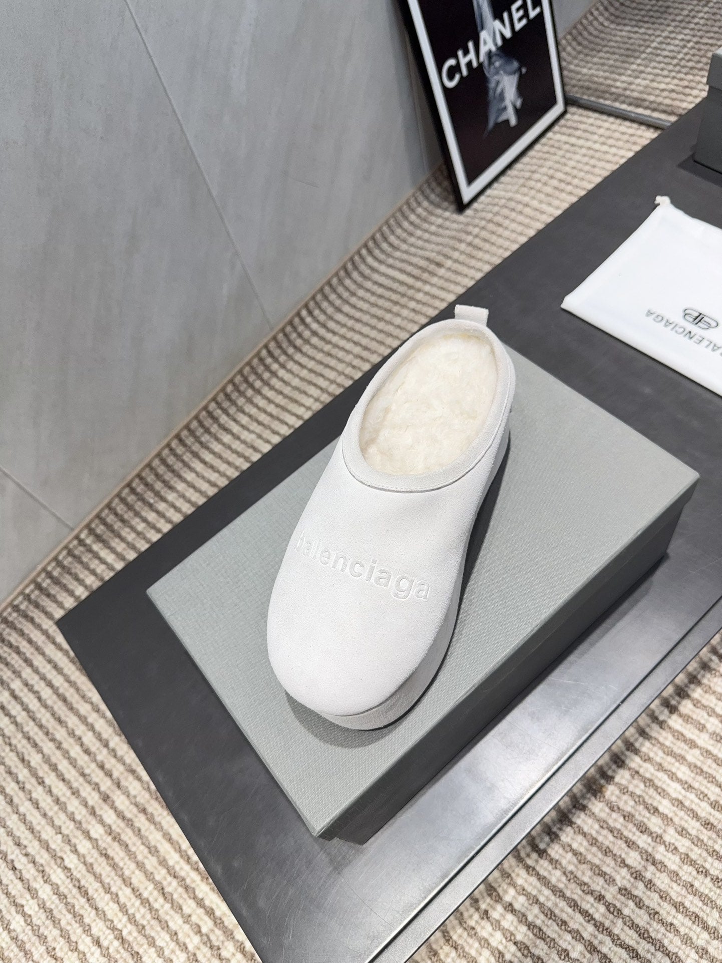 BALENCIAGA 25S AURALEE SLIP-ON 50 MM IN WHITE SUEDE STYLE 3