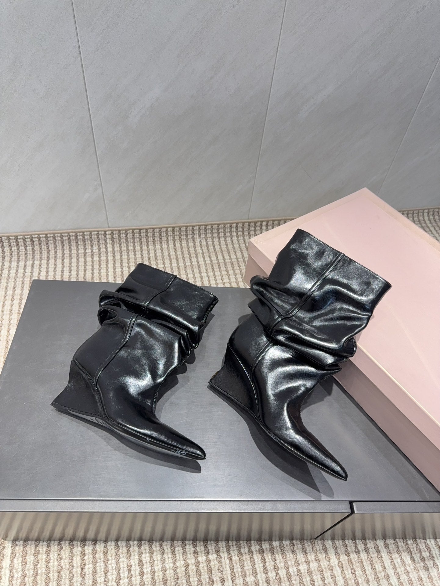 BALMAIN 26S BOOT 75 MM IN BLACK CALFSKIN