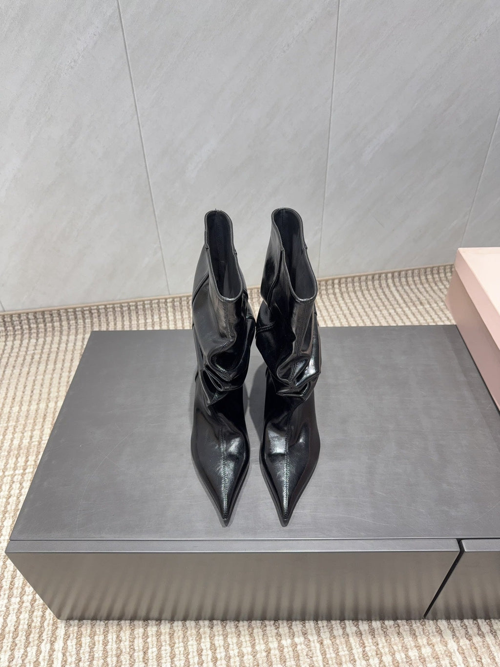 BALMAIN 26S BOOT 75 MM IN BLACK CALFSKIN
