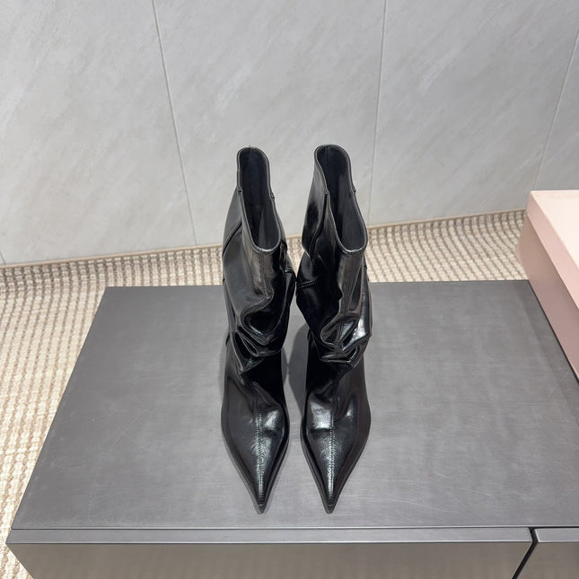 BALMAIN 26S BOOT 75 MM IN BLACK CALFSKIN