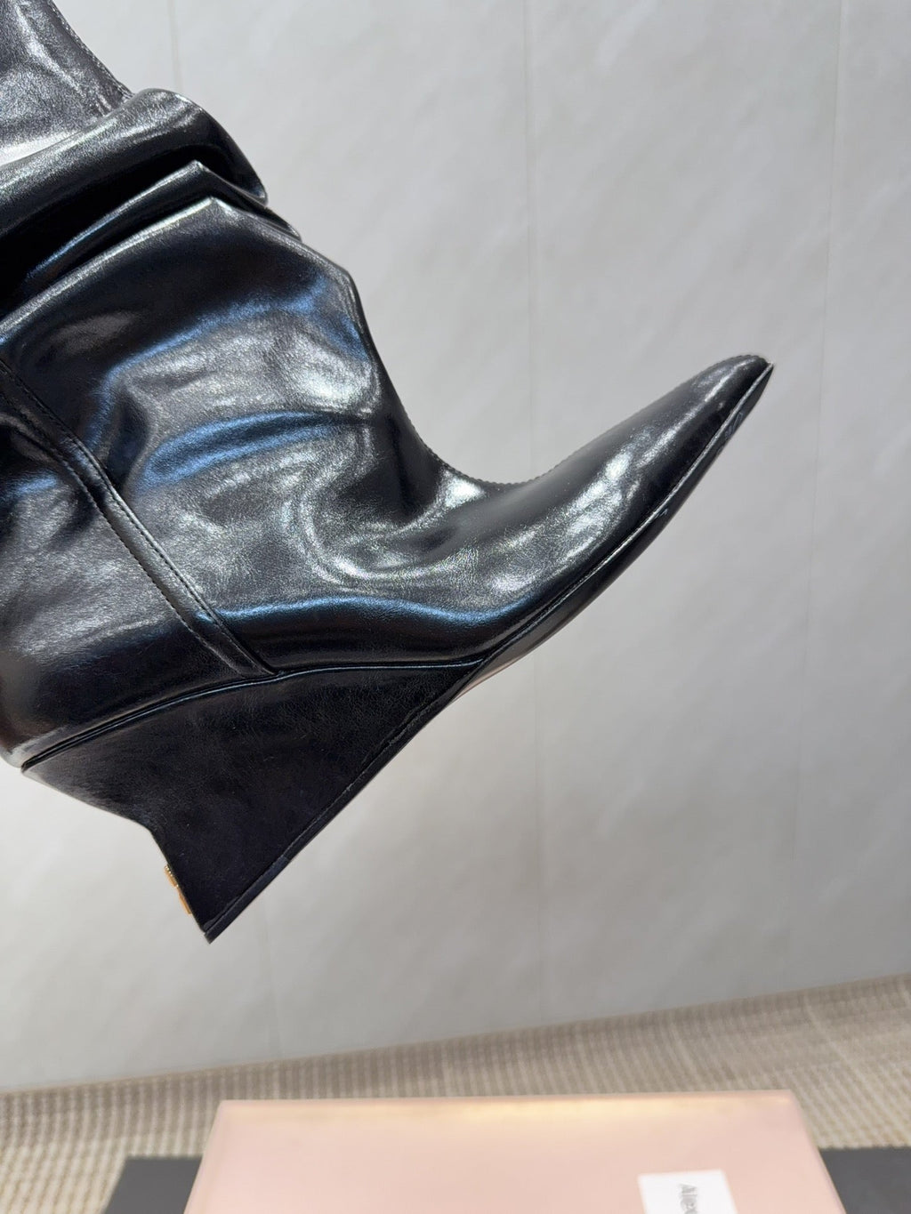 BALMAIN 26S BOOT 75 MM IN BLACK CALFSKIN
