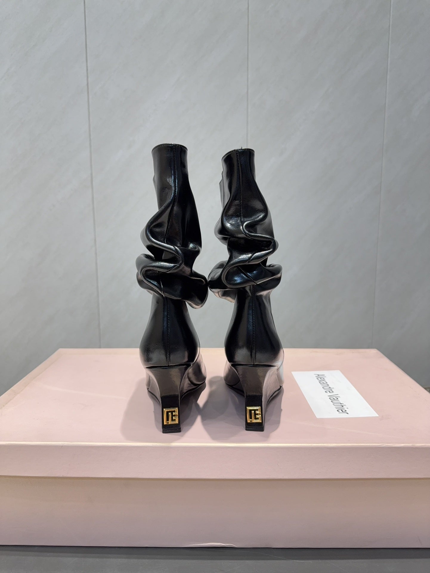 BALMAIN 26S BOOT 75 MM IN BLACK CALFSKIN