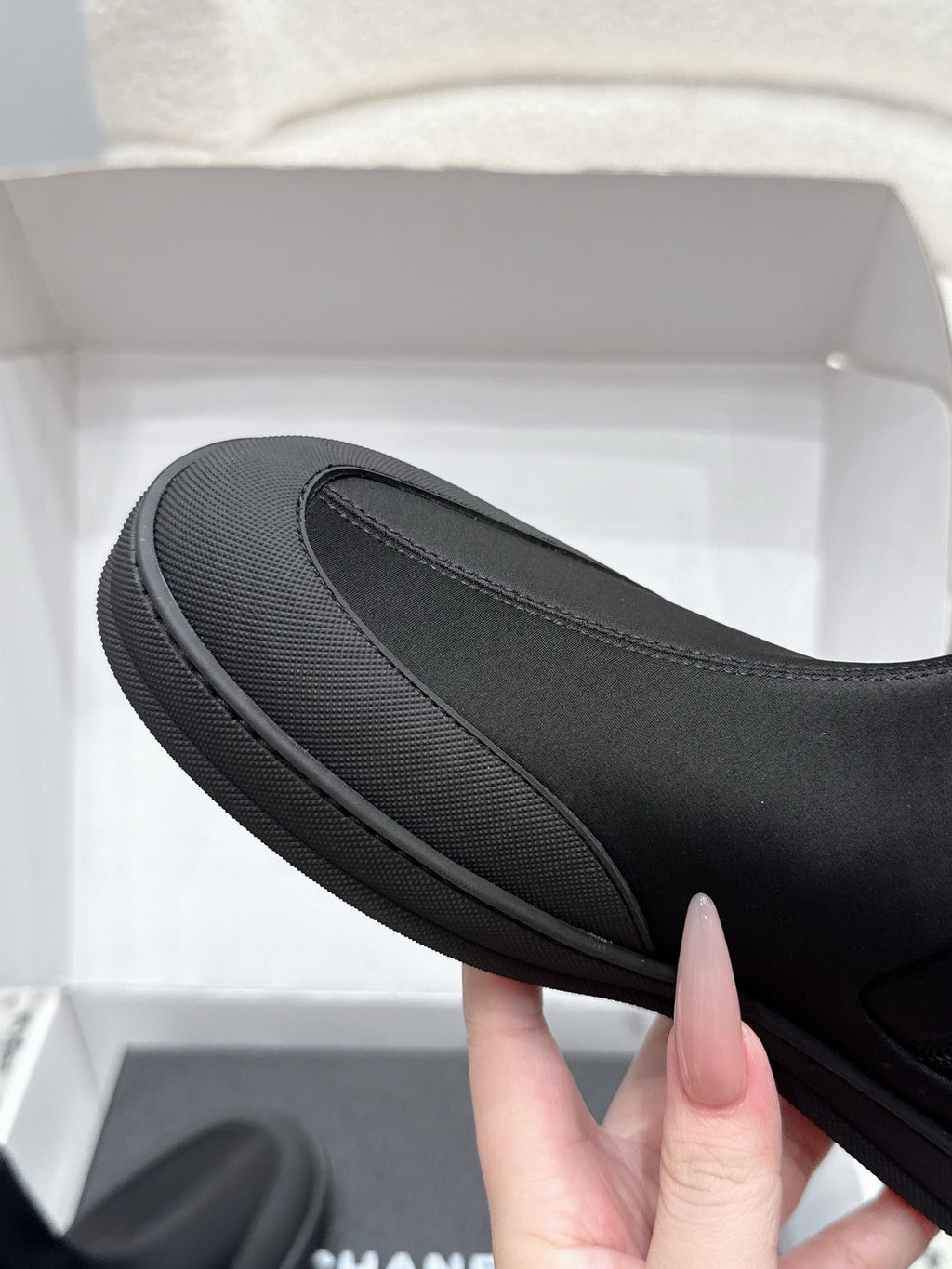 CHANEL 26S ZIPPER BOOTS IN BLACK FABRIC AND LAMBSKIN