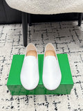 BOTTEGA VENETA 26S FLAT LOAFERS IN WHITE CALFSKIN