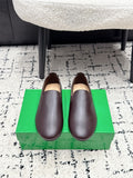 BOTTEGA VENETA 26S FLAT LOAFERS IN DARK BROWN CALFSKIN