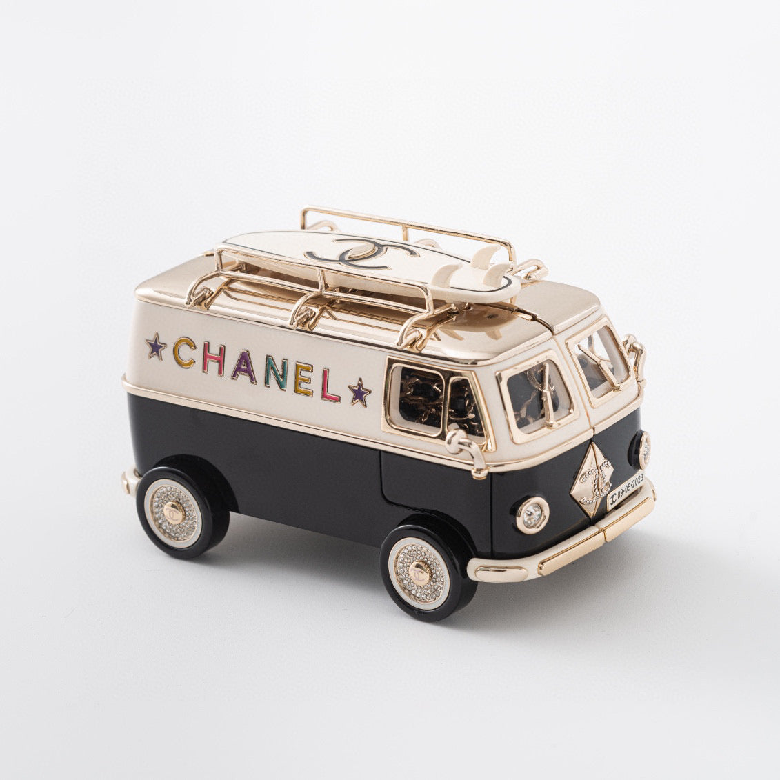 CHANEL 26S VAN SHAPED SHOULDER BAG MINI 16 IN BLACK AND GOLD BRASS GOLD HARDWARE