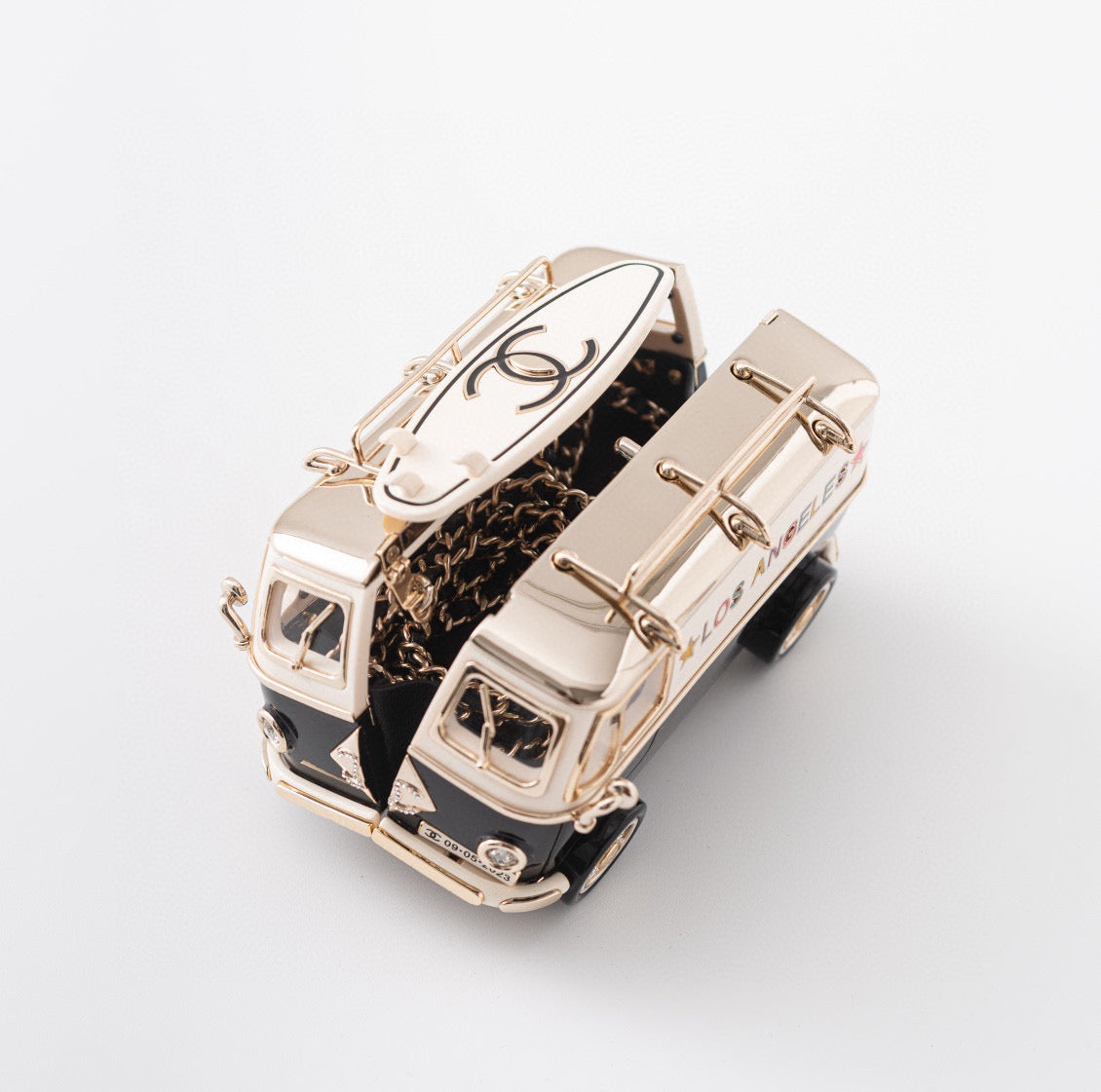 CHANEL 26S VAN SHAPED SHOULDER BAG MINI 16 IN BLACK AND GOLD BRASS GOLD HARDWARE