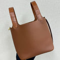HM 25S PICOTIN LOCK 18 CM IN BROWN COWHIDE WITH CROCODILE HANDLE STYLE 2