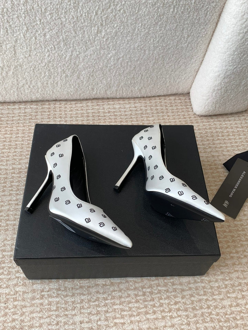 DELPHINE CRYSTAL-EMBELLISHED WHITE SILK PUMPS