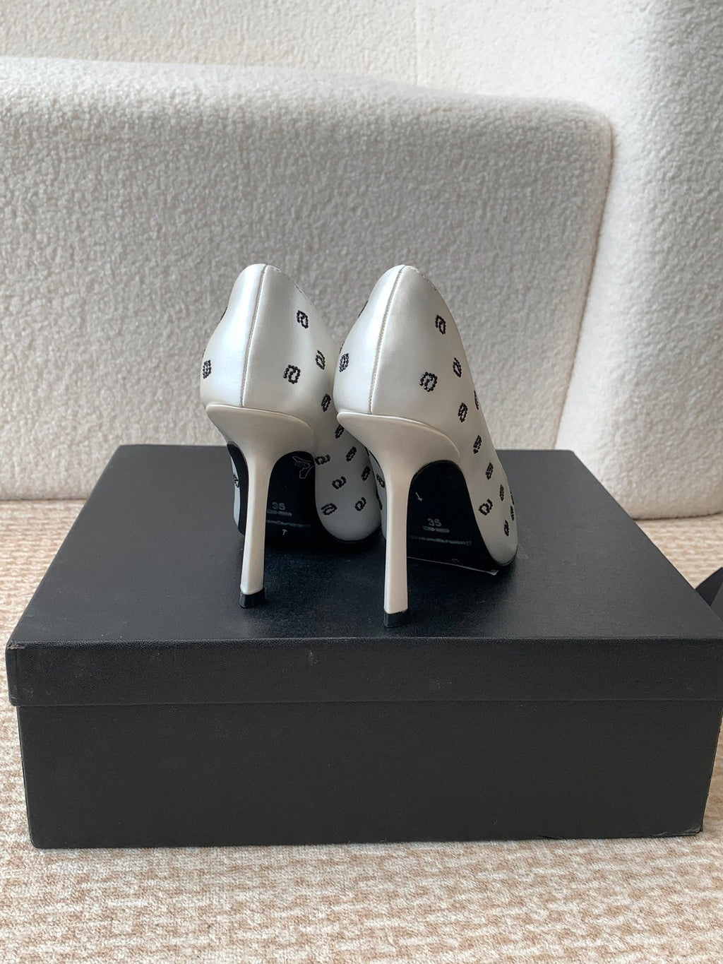 DELPHINE CRYSTAL-EMBELLISHED WHITE SILK PUMPS
