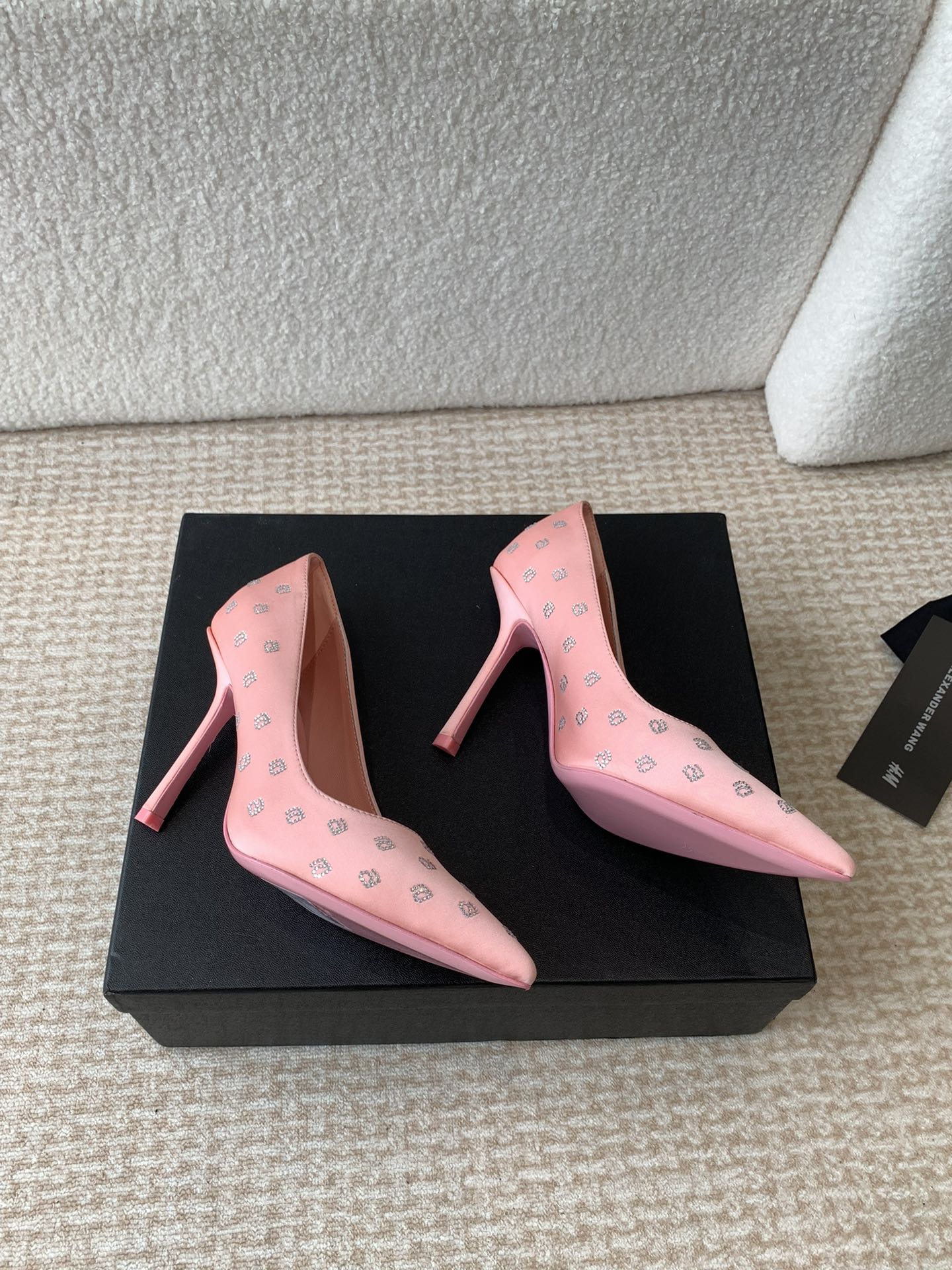 DELPHINE CRYSTAL-EMBELLISHED ROSE PINK SILK PUMPS