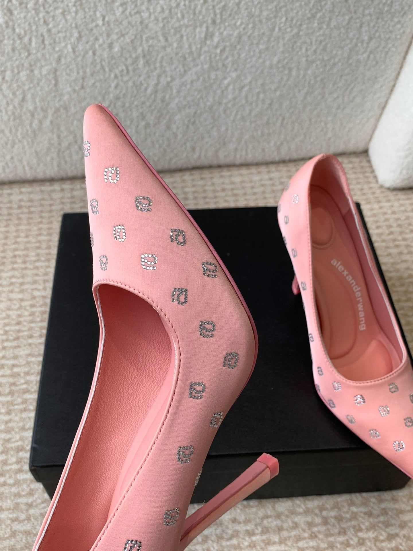 DELPHINE CRYSTAL-EMBELLISHED ROSE PINK SILK PUMPS