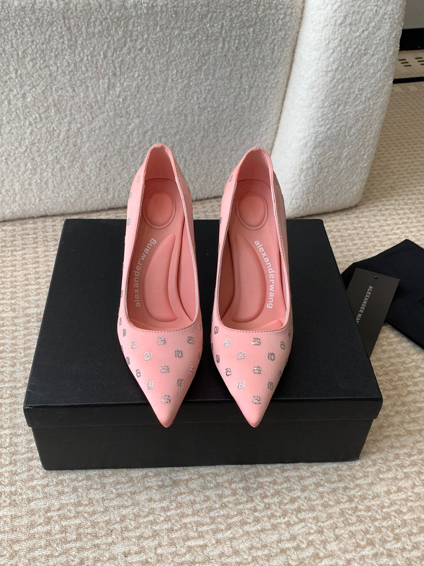 DELPHINE CRYSTAL-EMBELLISHED ROSE PINK SILK PUMPS