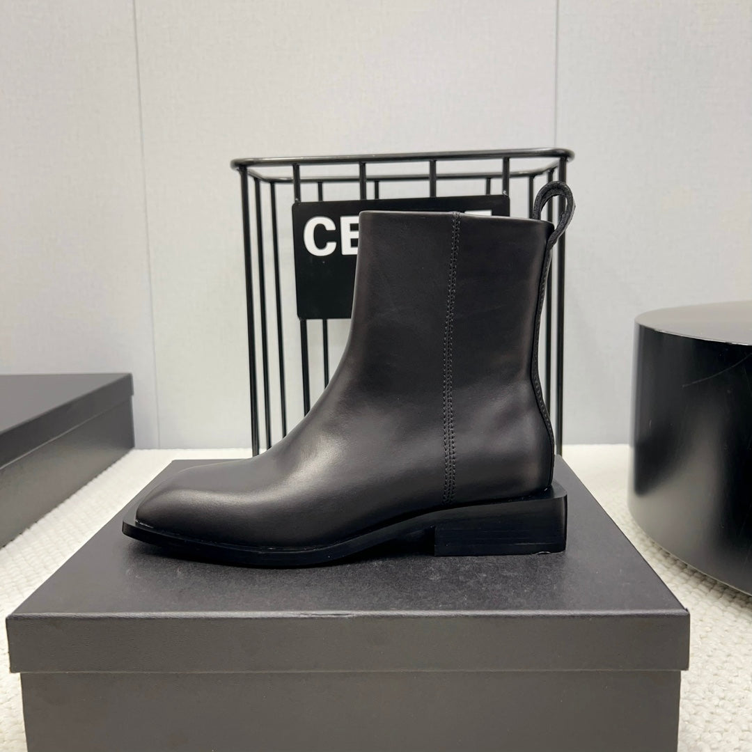 SHORT BOOTS 35 MM IN BLACK CALFSKIN
