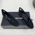 LINA BALLCHAIN FLAT IN BLACK MESH