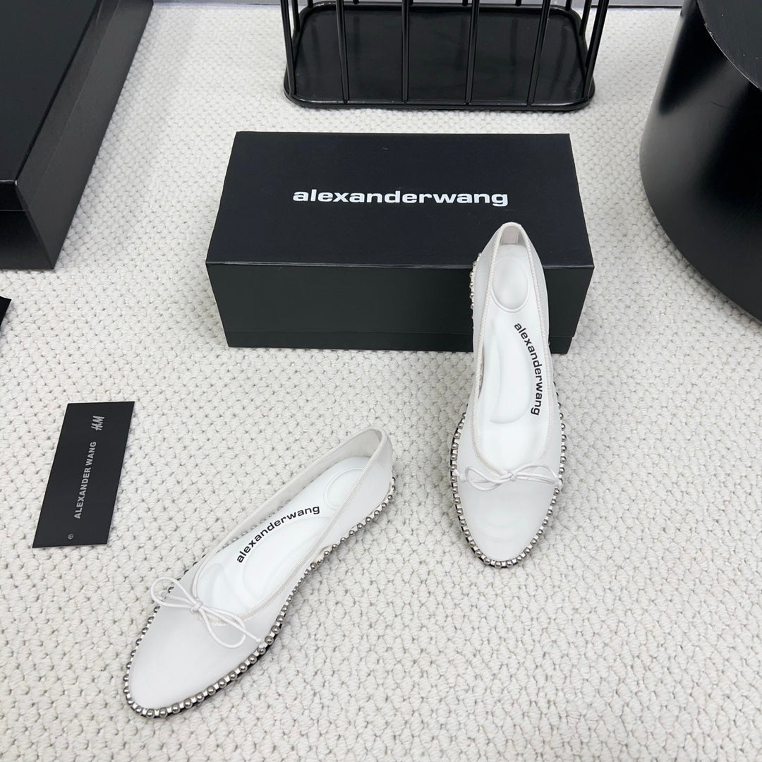 LINA BALLCHAIN FLAT IN WHITE MESH