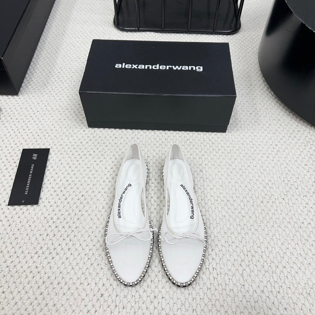 LINA BALLCHAIN FLAT IN WHITE MESH