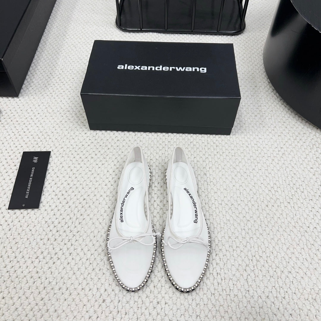 LINA BALLCHAIN FLAT IN WHITE MESH