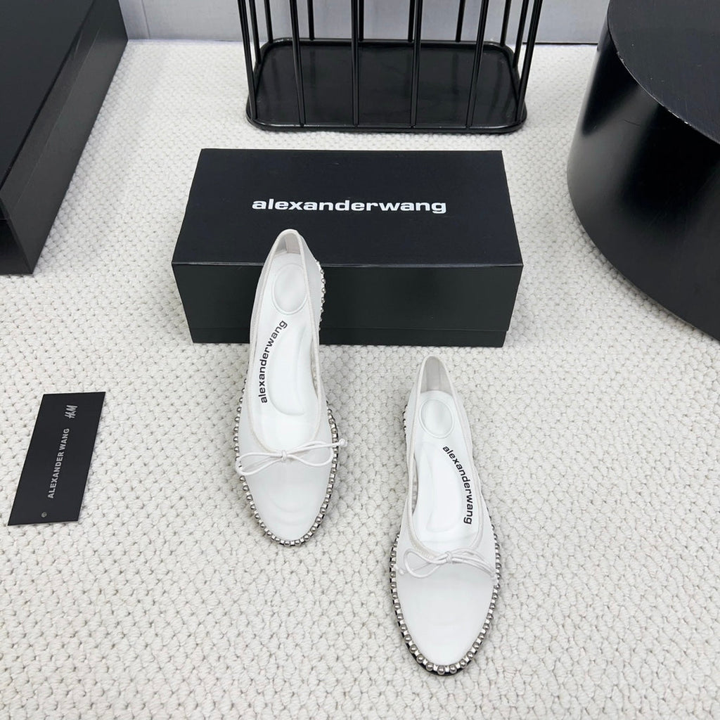 LINA BALLCHAIN FLAT IN WHITE MESH