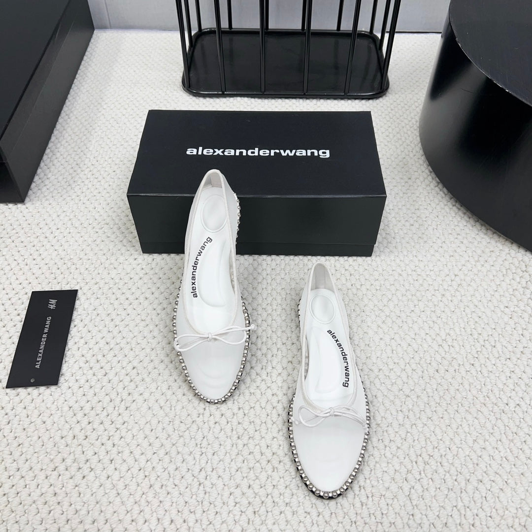 LINA BALLCHAIN FLAT IN WHITE MESH