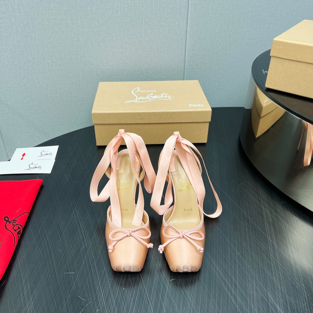 CASSIA LACE UP 100MM IN PINK SATIN