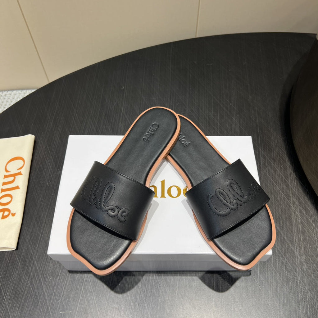 CHLOÉ 26S SANDALS IN BLACK CALFSKIN STYLE 1