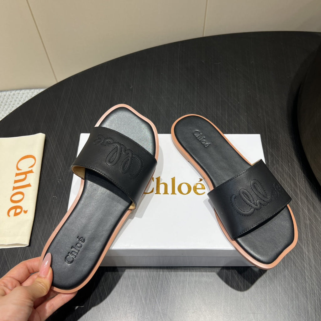 CHLOÉ 26S SANDALS IN BLACK CALFSKIN STYLE 1