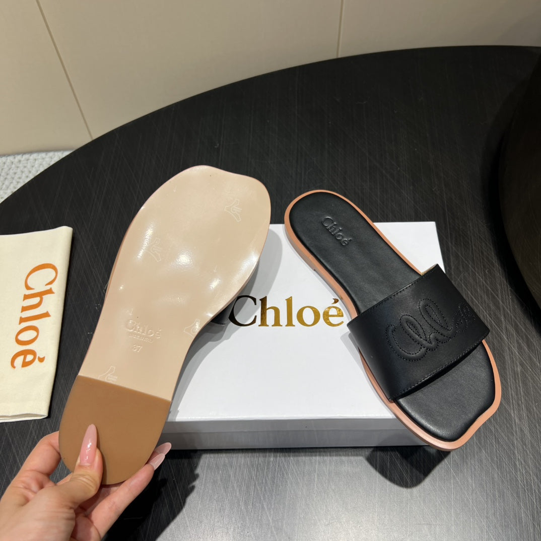 CHLOÉ 26S SANDALS IN BLACK CALFSKIN STYLE 1